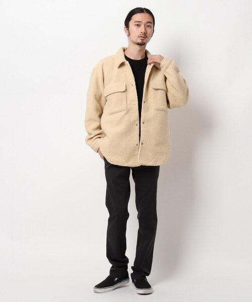 BASECONTROL(ベースコントロール)の「◆ボアフリース CPOシャツ風 カットソーブルゾン(ブルゾン・メンズ・ブラック/ベージュ/アイボリー・02/03/04)」の8枚目の写真