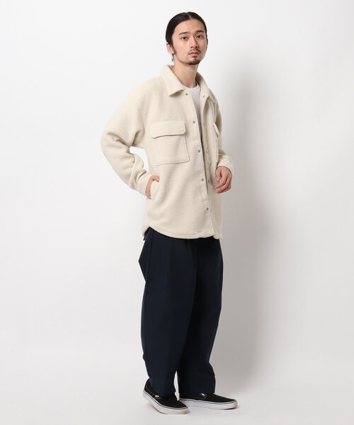 BASECONTROL(ベースコントロール)の「◆ボアフリース CPOシャツ風 カットソーブルゾン(ブルゾン・メンズ・ブラック/ベージュ/アイボリー・02/03/04)」の7枚目の写真
