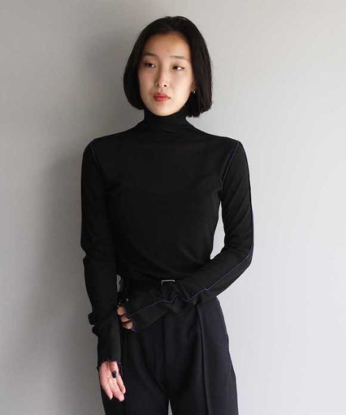 G.V.G.V.（ジーヴィージーヴィー）の「G.V.G.V SEAM（Tシャツ/カットソー・レディース・ブラック/グリーン・S）」の2枚目の写真