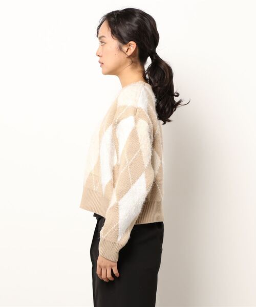 flower（フラワー）の「ミックスアーガイルニット（ニット/セーター・レディース・ベージュ/ホワイト・FREE）」の10枚目の写真