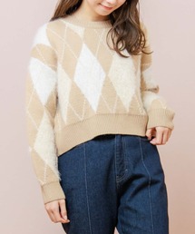 flower | ミックスアーガイルニット(ニット/セーター)