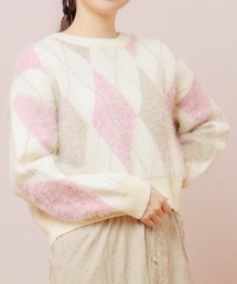 flower | ミックスアーガイルニット(ニット/セーター)