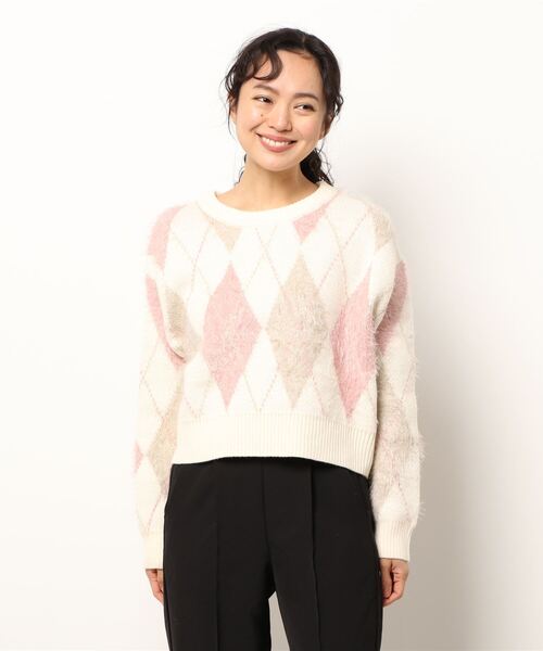 flower（フラワー）の「ミックスアーガイルニット（ニット/セーター・レディース・ベージュ/ホワイト・FREE）」の22枚目の写真