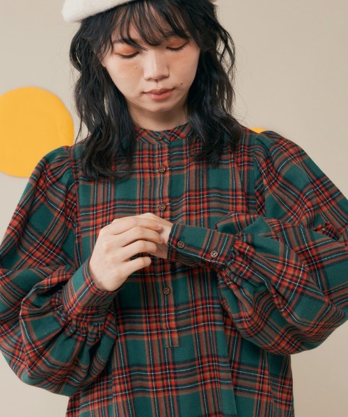 MERLOT（メルロー）の「チェックパフスリワンピース（ワンピース・レディース・レッド/グリーン・FREE）」の22枚目の写真