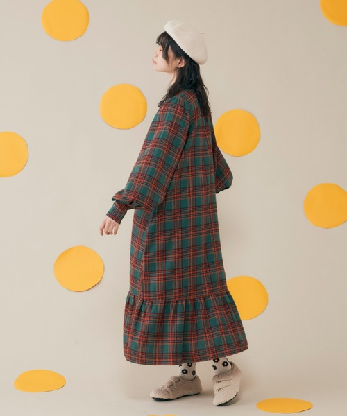 MERLOT（メルロー）の「チェックパフスリワンピース（ワンピース・レディース・レッド/グリーン・FREE）」の12枚目の写真