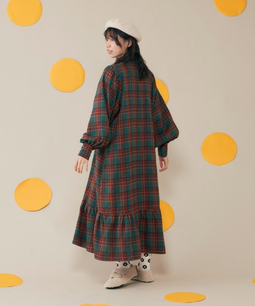 MERLOT（メルロー）の「チェックパフスリワンピース（ワンピース・レディース・レッド/グリーン・FREE）」の8枚目の写真
