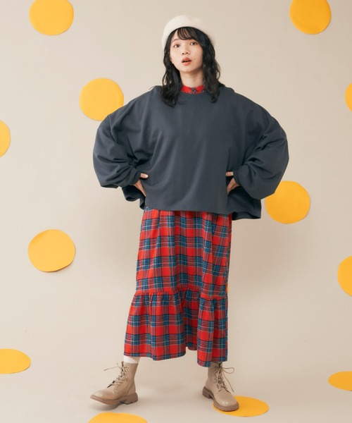 MERLOT（メルロー）の「チェックパフスリワンピース（ワンピース・レディース・レッド/グリーン・FREE）」の10枚目の写真