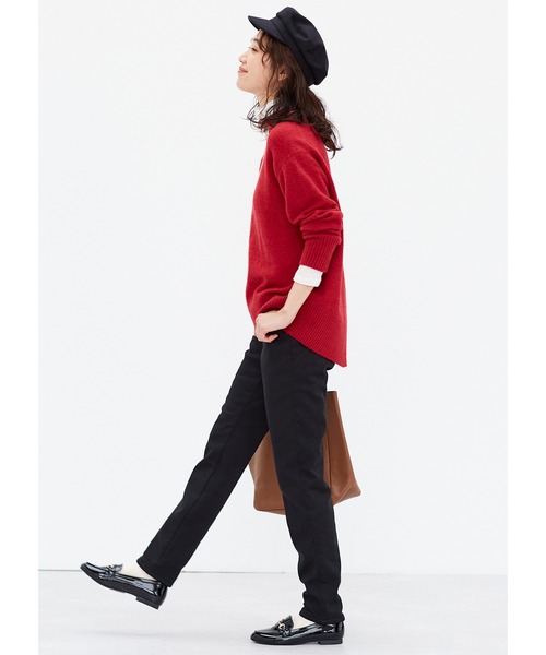 Live in comfort（リブインコンフォート）の「リブ　イン　コンフォート　ほどゆるシルエットの大人のヤク混ウォッシャブルニットトップス（ニット/セーター・レディース・キャメル/ブラック/レッド・LARGE/MEDIUM/X-LARGE/XX-LARGE/SMALL/XXX-LARGE）」の11枚目の写真