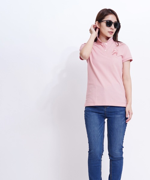GIORDANO（ジョルダーノ）の「[GIORDANO] ビッグライオン半袖ポロシャツ / 2022年モデル（ポロシャツ・レディース・パープル/ネイビー/ブルー系その他/ロイヤルブルー/ピンク/レッド/ホワイト/ダークグリーン/イエロー/ブルー・LARGE/SMALL/X-LARGE/MEDIUM）」の12枚目の写真