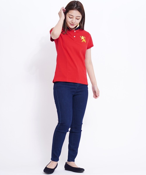 GIORDANO（ジョルダーノ）の「[GIORDANO] ビッグライオン半袖ポロシャツ / 2022年モデル（ポロシャツ・レディース・パープル/ネイビー/ブルー系その他/ロイヤルブルー/ピンク/レッド/ホワイト/ダークグリーン/イエロー/ブルー・LARGE/SMALL/X-LARGE/MEDIUM）」の14枚目の写真