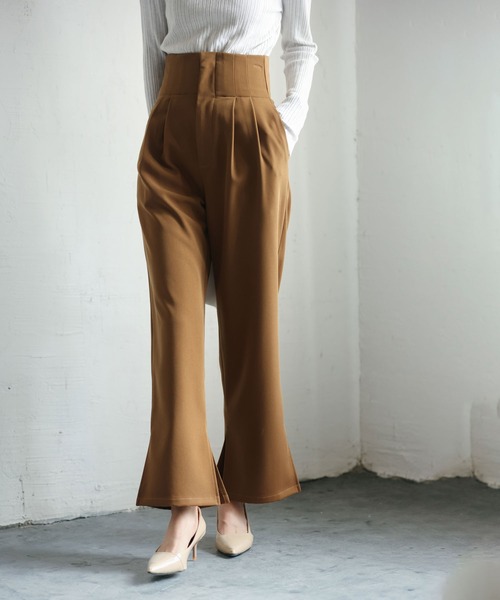 SAISON DE PAPILLON（セゾンドパピヨン）の「バックゴムハイウエストストレートパンツ（その他パンツ・レディース・ブルー/ブラウン/ブラック・S/M/L）」の11枚目の写真