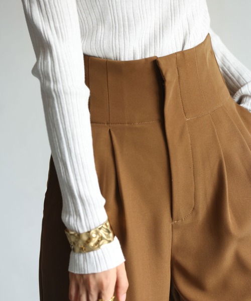 SAISON DE PAPILLON（セゾンドパピヨン）の「バックゴムハイウエストストレートパンツ（その他パンツ・レディース・ブルー/ブラウン/ブラック・S/M/L）」の18枚目の写真