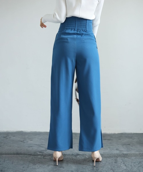 SAISON DE PAPILLON（セゾンドパピヨン）の「バックゴムハイウエストストレートパンツ（その他パンツ・レディース・ブルー/ブラウン/ブラック・S/M/L）」の6枚目の写真