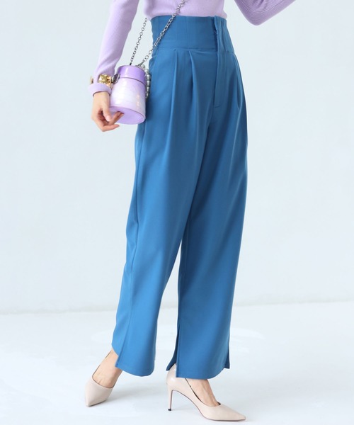 SAISON DE PAPILLON（セゾンドパピヨン）の「バックゴムハイウエストストレートパンツ（その他パンツ・レディース・ブルー/ブラウン/ブラック・S/M/L）」の20枚目の写真