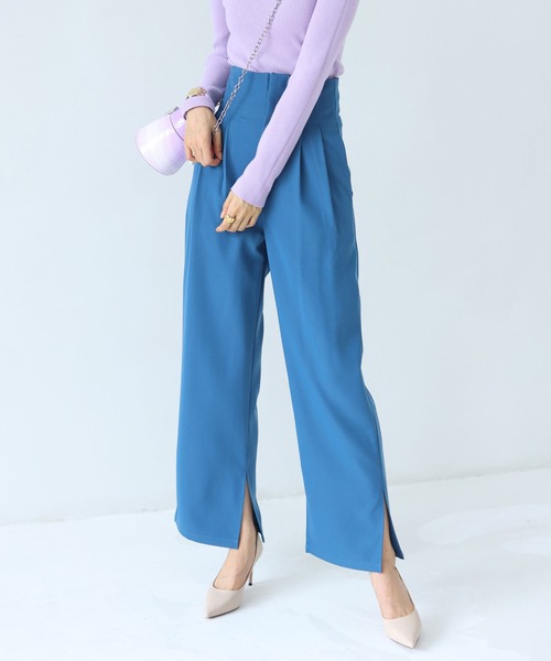 SAISON DE PAPILLON（セゾンドパピヨン）の「バックゴムハイウエストストレートパンツ（その他パンツ・レディース・ブルー/ブラウン/ブラック・S/M/L）」の14枚目の写真