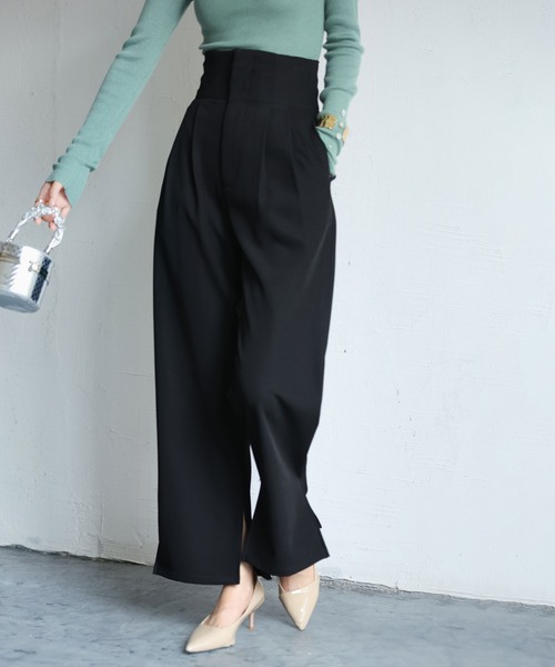 SAISON DE PAPILLON（セゾンドパピヨン）の「バックゴムハイウエストストレートパンツ（その他パンツ・レディース・ブルー/ブラウン/ブラック・S/M/L）」の22枚目の写真