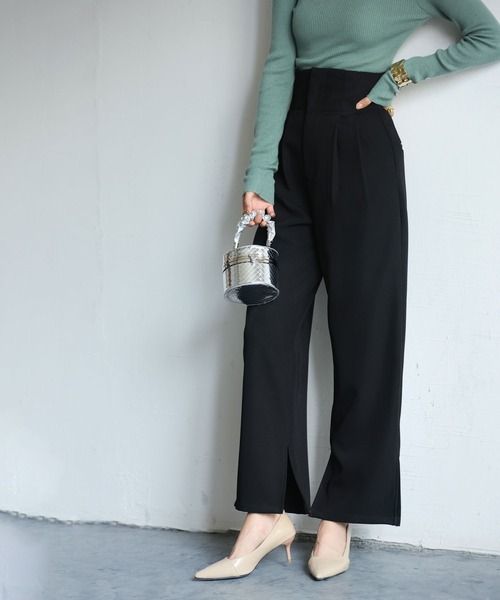 SAISON DE PAPILLON（セゾンドパピヨン）の「バックゴムハイウエストストレートパンツ（その他パンツ・レディース・ブルー/ブラウン/ブラック・S/M/L）」の16枚目の写真