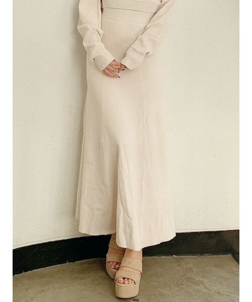 GYDA(ジェイダ)の「【SETUP着用可】リブソフトマーメイドニットスカート(スカート・レディース・ブラック/ベージュ/アイボリー・FREE)」の14枚目の写真