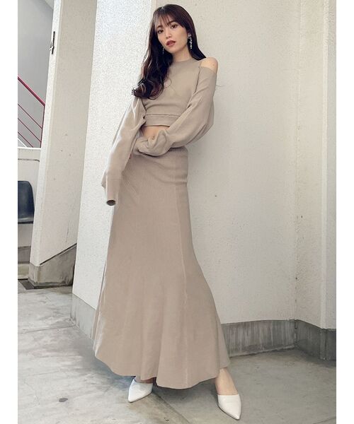 GYDA(ジェイダ)の「【SETUP着用可】リブソフトマーメイドニットスカート(スカート・レディース・ブラック/ベージュ/アイボリー・FREE)」の17枚目の写真