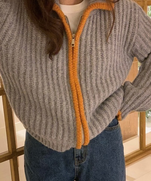 MANGROVE(マングローブ)の「ケーブルニットブルゾン(ブルゾン・レディース・ライトグレー/イエロー/グレー・FREE)」の16枚目の写真