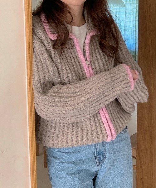 MANGROVE(マングローブ)の「ケーブルニットブルゾン(ブルゾン・レディース・ライトグレー/イエロー/グレー・FREE)」の21枚目の写真