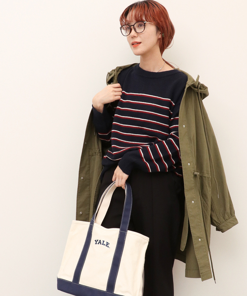 Simplicite（サンプリシテ）の「パネルボーダーニットプルオーバー◆（ニット/セーター・レディース・ホワイト/ブラック/ネイビー・FREE）」の19枚目の写真