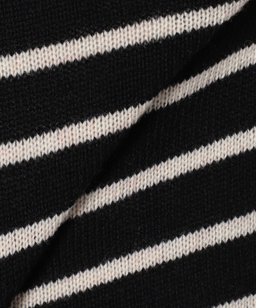 Simplicite（サンプリシテ）の「パネルボーダーニットプルオーバー◆（ニット/セーター・レディース・ホワイト/ブラック/ネイビー・FREE）」の6枚目の写真