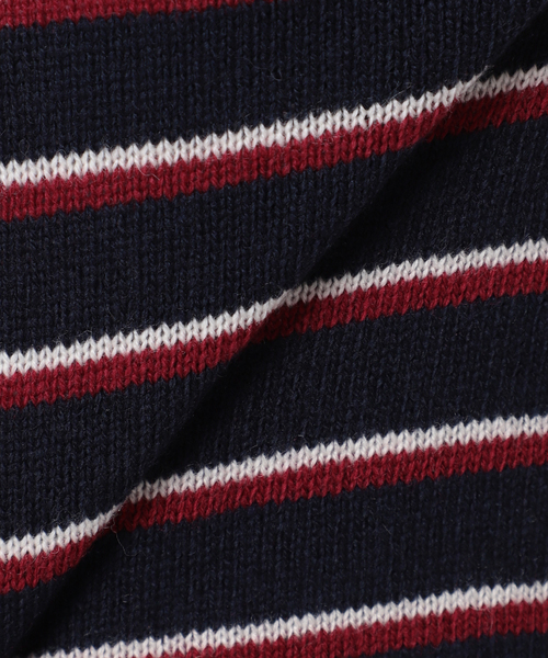 Simplicite（サンプリシテ）の「パネルボーダーニットプルオーバー◆（ニット/セーター・レディース・ホワイト/ブラック/ネイビー・FREE）」の4枚目の写真