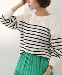 Simplicite | パネルボーダー ニットプルオーバー◆(ニット/セーター)