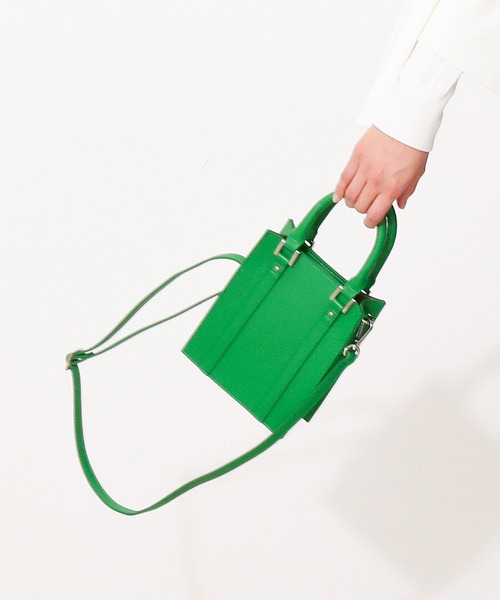 NATURAL BEAUTY BASIC(ナチュラルビューティーベーシック)の「スクエアタイニーバッグ(トートバッグ・レディース・グリーン/オレンジ/ブラック・フリ-)」の3枚目の写真