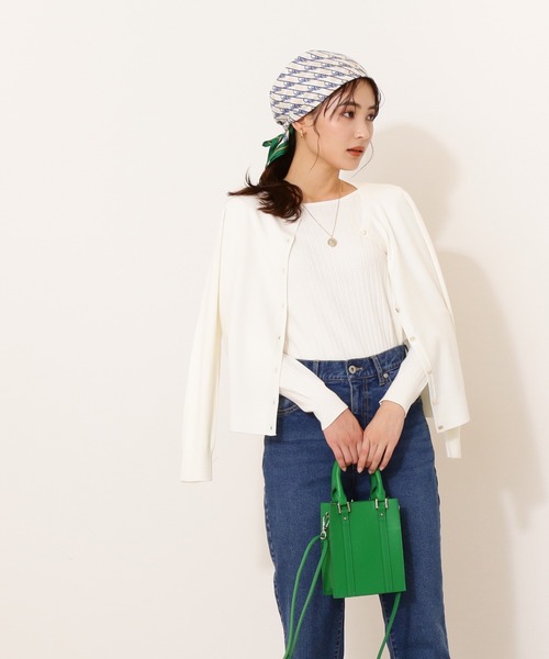 NATURAL BEAUTY BASIC(ナチュラルビューティーベーシック)の「スクエアタイニーバッグ(トートバッグ・レディース・グリーン/オレンジ/ブラック・フリ-)」の8枚目の写真