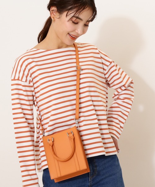 NATURAL BEAUTY BASIC(ナチュラルビューティーベーシック)の「スクエアタイニーバッグ(トートバッグ・レディース・グリーン/オレンジ/ブラック・フリ-)」の6枚目の写真