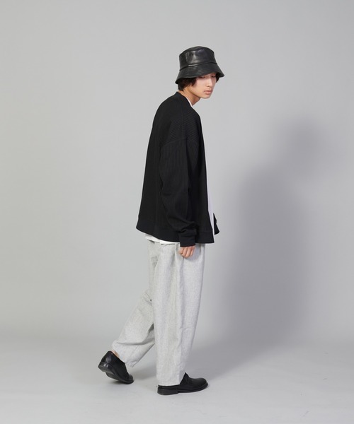 UNIIT（ユニット）の「【UNIIT/ユニット】ビッグワッフルカーディガン（カーディガン/ボレロ・メンズ・ブラック/グリーン/アイボリー・SMALL/MEDIUM/LARGE）」の8枚目の写真
