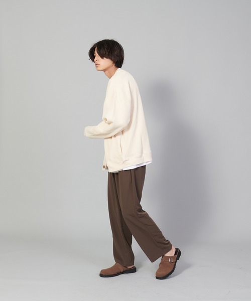 UNIIT（ユニット）の「【UNIIT/ユニット】ビッグワッフルカーディガン（カーディガン/ボレロ・メンズ・ブラック/グリーン/アイボリー・SMALL/MEDIUM/LARGE）」の16枚目の写真