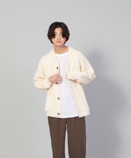 UNIIT（ユニット）の「【UNIIT/ユニット】ビッグワッフルカーディガン（カーディガン/ボレロ・メンズ・ブラック/グリーン/アイボリー・SMALL/MEDIUM/LARGE）」の18枚目の写真
