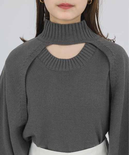 NEUNA(ヌナ)の「【ノースリーブでも着用できる】3WAY肌見せデコルテサマーニットベスト/ボレロ(ニット/セーター・レディース・ホワイト/チャコールグレー/ピンク・FREE)」の9枚目の写真