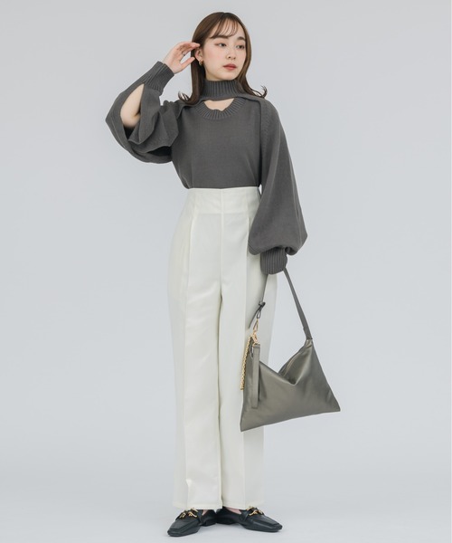 NEUNA(ヌナ)の「【ノースリーブでも着用できる】3WAY肌見せデコルテサマーニットベスト/ボレロ(ニット/セーター・レディース・ホワイト/チャコールグレー/ピンク・FREE)」の14枚目の写真