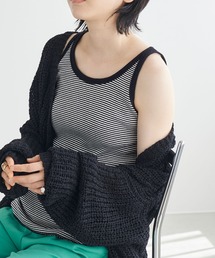 Chaco closet | ワッフルボーダー配色パイピングタンクトップ/マルチボーダー(タンクトップ)