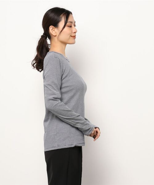 tシャツ ミラレクルーネック長袖Ｔシャツ レディース PETIT BATEAU（プチバトー）の「ミラレクルーネック長袖Tシャツ