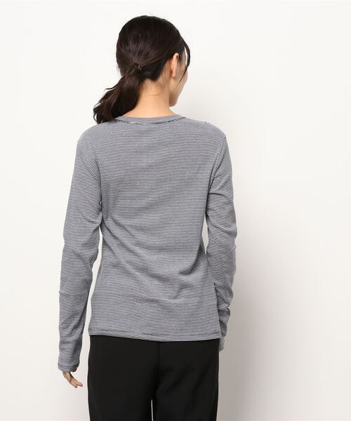 tシャツ ミラレクルーネック長袖Ｔシャツ レディース PETIT BATEAU（プチバトー）の「ミラレクルーネック長袖Tシャツ