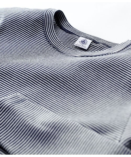 tシャツ ミラレクルーネック長袖Ｔシャツ レディース PETIT BATEAU（プチバトー）の「ミラレクルーネック長袖Tシャツ