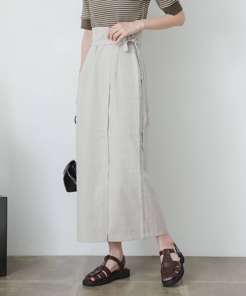 SENSE OF PLACE by URBAN RESEARCH（センスオブプレイスバイアーバンリサーチ）の「『XS・TALL展開あり』リネンライクハイウエストラップスカート（スカート・レディース・ブラック/レッド/ブルー/グリーン/ライトベージュ・SMALL/MEDIUM/LARGE/X-SMALL/TALL）」の8枚目の写真