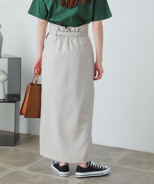 SENSE OF PLACE by URBAN RESEARCH（センスオブプレイスバイアーバンリサーチ）の「『XS・TALL展開あり』リネンライクハイウエストラップスカート（スカート・レディース・ブラック/レッド/ブルー/グリーン/ライトベージュ・SMALL/MEDIUM/LARGE/X-SMALL/TALL）」の12枚目の写真