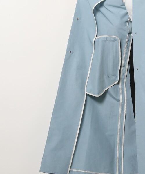 allureville（アルアバイル）の「グログランノーカラータックスリーブコート（トレンチコート・レディース・グレイッシュベージュ/ネイビー/サックスブルー/グリーン・2/1）」の5枚目の写真