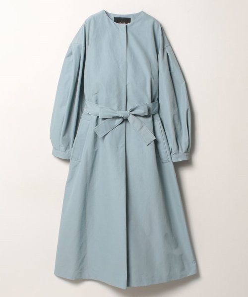 allureville（アルアバイル）の「グログランノーカラータックスリーブコート（トレンチコート・レディース・グレイッシュベージュ/ネイビー/サックスブルー/グリーン・2/1）」の18枚目の写真