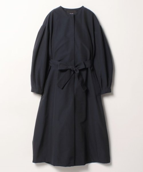 allureville（アルアバイル）の「グログランノーカラータックスリーブコート（トレンチコート・レディース・グレイッシュベージュ/ネイビー/サックスブルー/グリーン・2/1）」の12枚目の写真