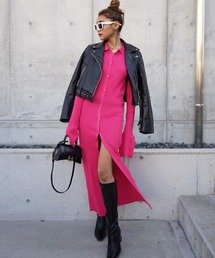 esutoreja | 襟付リブデザインワンピース(ワンピース)