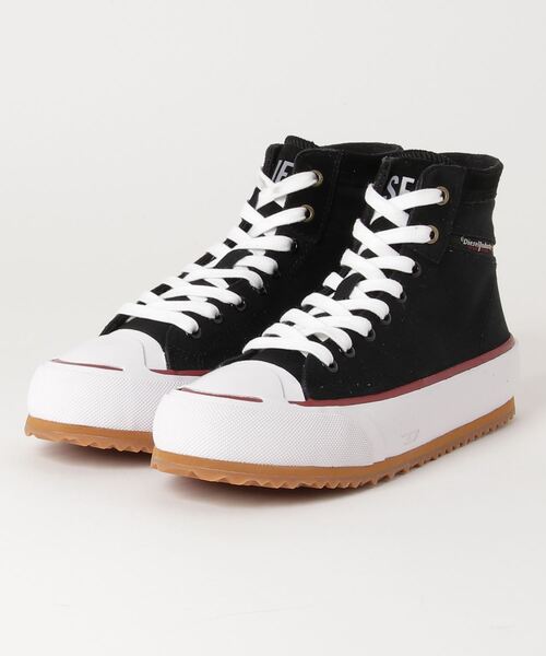 DIESEL（ディーゼル）の「メンズ MIXマテリアル ボリュームソール ミドルカットスニーカー（スニーカー・メンズ・ホワイト/カーキ/インディゴブルー/ブラック系その他・44/40/41/42/43）」の2枚目の写真