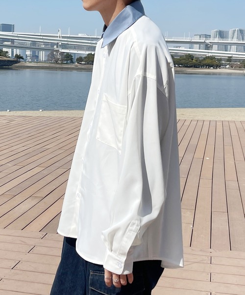 PairPair（ペアペア）の「クレリックシャツ(ユニセックス)（シャツ/ブラウス・メンズ・ライトブルー/オフホワイト/イエロー・MEDIUM/LARGE）」の15枚目の写真