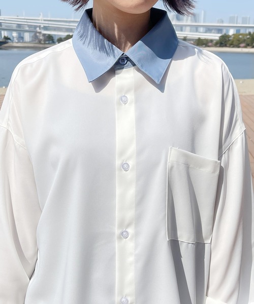 PairPair（ペアペア）の「クレリックシャツ(ユニセックス)（シャツ/ブラウス・メンズ・ライトブルー/オフホワイト/イエロー・MEDIUM/LARGE）」の21枚目の写真